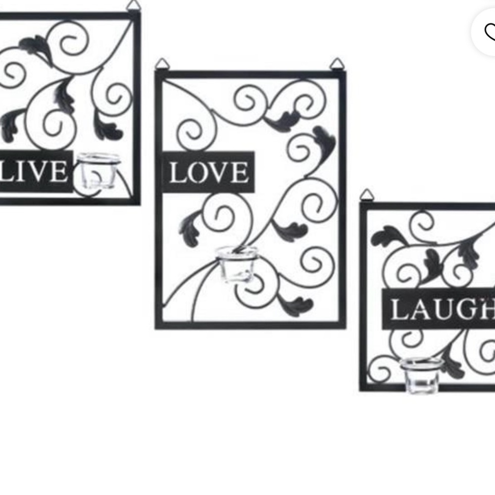 Black Metal Wall Art Set - Live Love Laugh